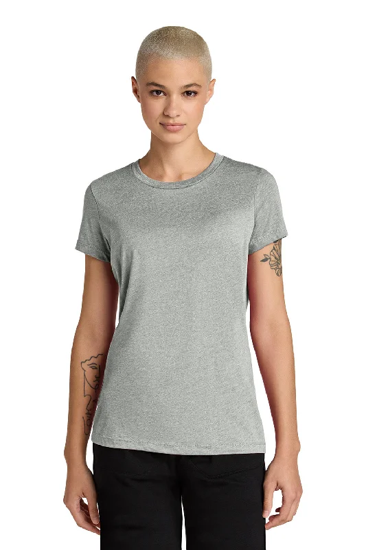 Bamboo Short Sleeve TopsDistrict Womens Perfect Weight CVC Short Sleeve Crewneck T-Shirt - Heather Light Grey - NEW