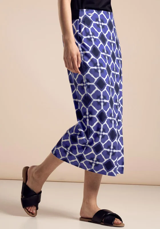 Street One Patterned Midi Skirt, Violet BlueRuffled Skirt