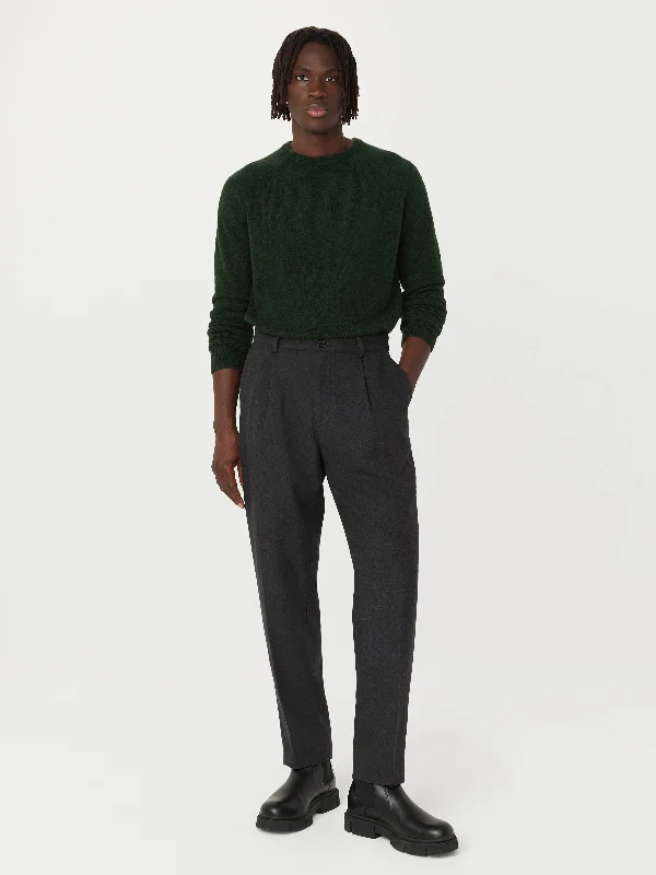 The Seawool® Boucle Sweater in Forest GreenTasseled Knit Tops