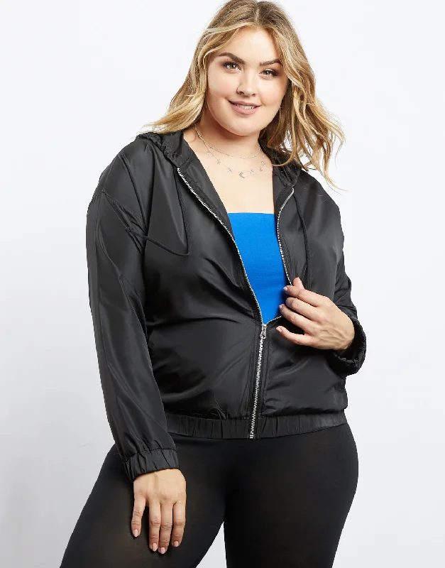 Plus Size On the Way Windbreaker JacketPlus size women's casual tops