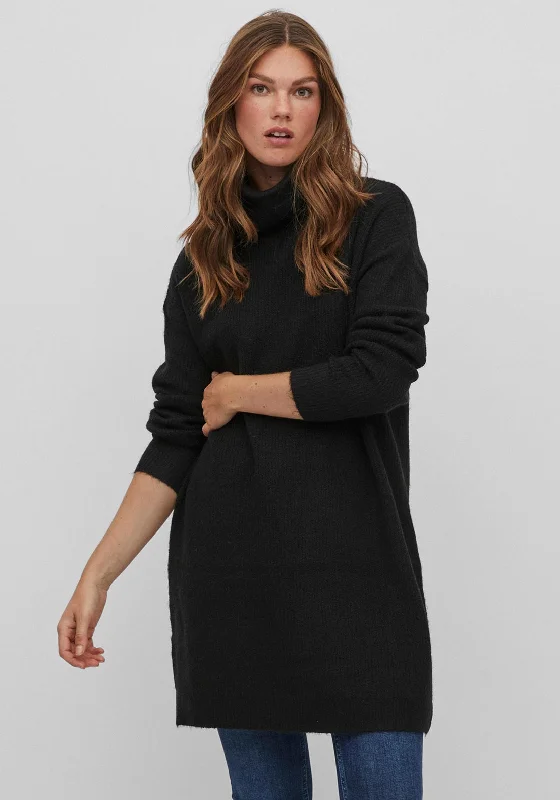 Vila Cilia Knit Jumper Dress, BlackMaxi Dress