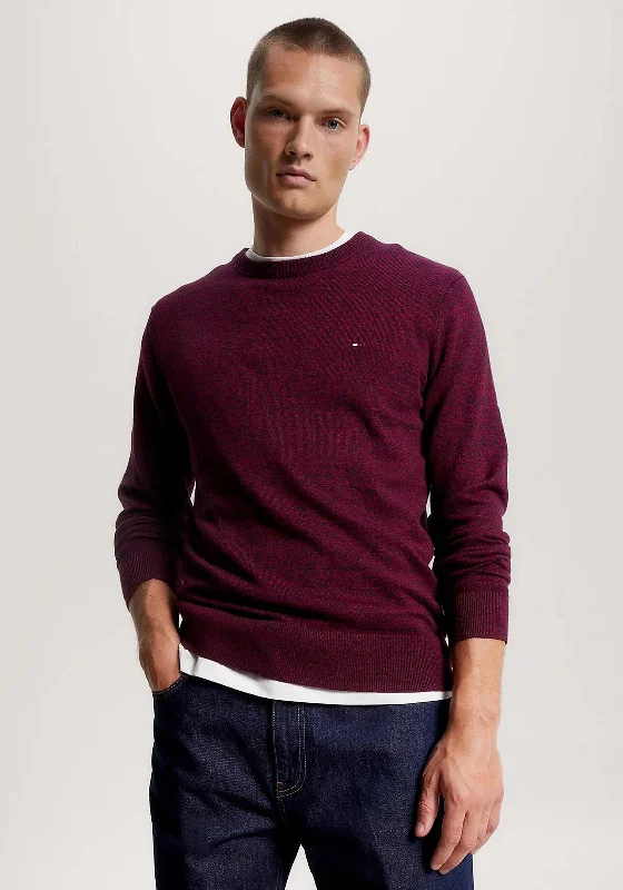 Tommy Hilfiger Heathered Knit Cashmere Sweater, RougeLace-Up Knit Tops