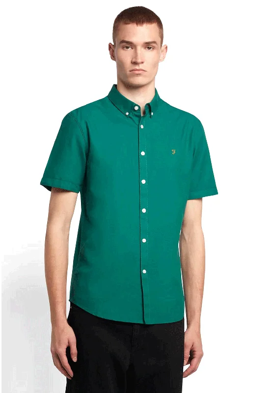 Hip-Hop Short Sleeve TopsFarah Brewer Short Sleeve Slim Fit Shirt, Mallard Green