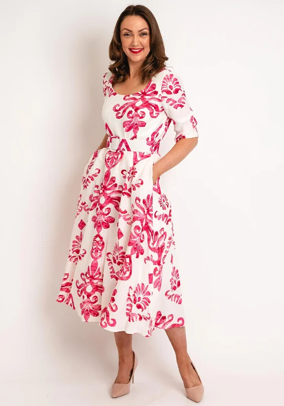 Kate Cooper Two-Tone Floral A-line Maxi Dress, WatermelonSlit Dress