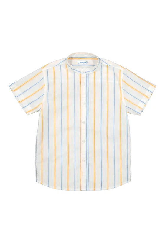 High-Fashion Short Sleeve TopsMayoral Boy Stripe Short Sleeve Shirt, Mango