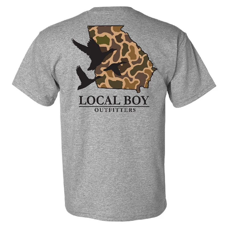 Casual Short Sleeve TopsGeorgia Camo State Short Sleeve T-Shirt in Oxford Grey