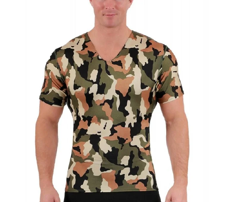 Reflective Short Sleeve TopsInsta Slim Big and Tall Camo Activewear Short Sleeve V-neck 3VAT001BT