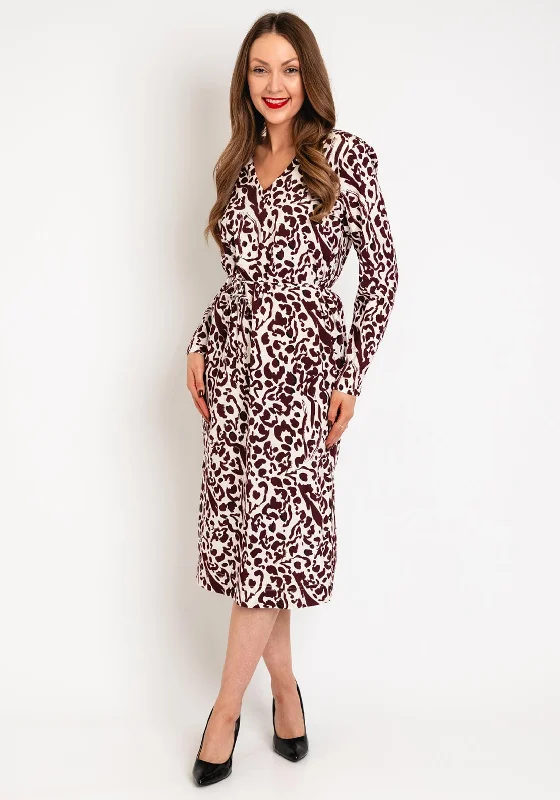 Ichi Tiffo Animal Print Midi Dress, Port RoyalThermal Dress