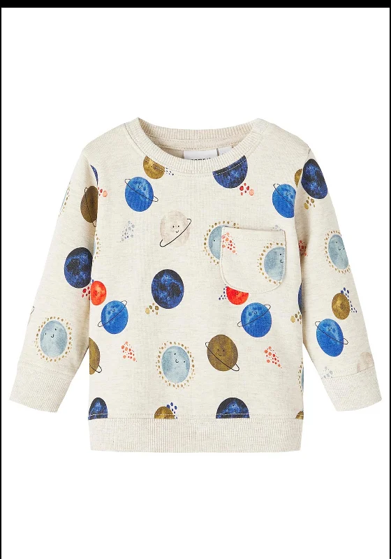 Name It Baby Boy Norim Long Sleeve Sweater, Peyote MelangeVelvet Knit Tops