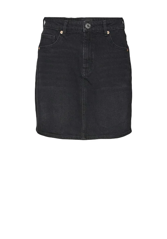 Vero Moda Tessa Mini A-Line Denim Skirt, Black DenimReflective Skirt