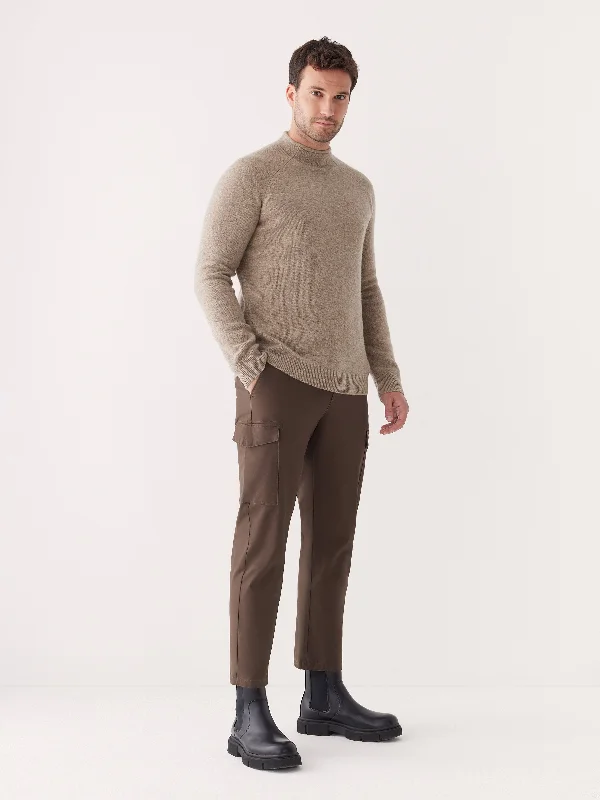 The Yak Wool Mockneck Sweater in SandstoneRibbed Knit Tops