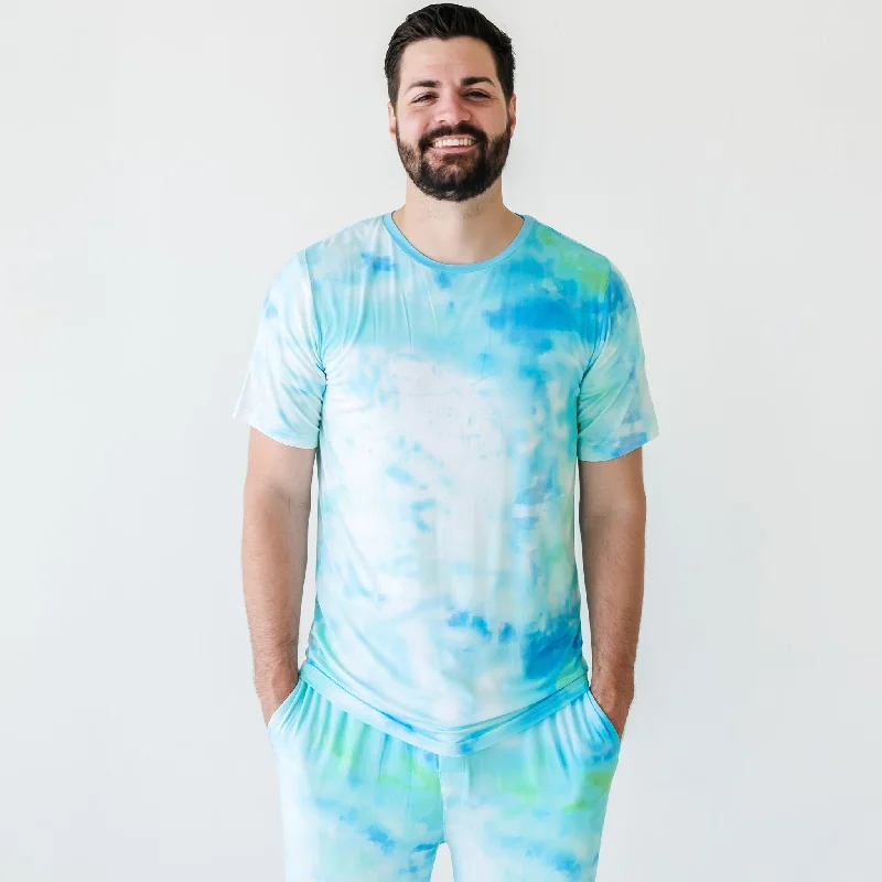 Logo Short Sleeve TopsTidepool Watercolor Men's Short Sleeve Pajama Top