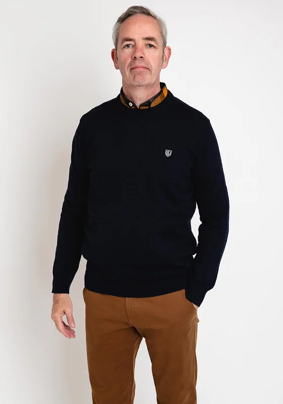 Pre End New Hampton Crew Neck Sweater, Ultra Dark NavyCollege Knit Tops