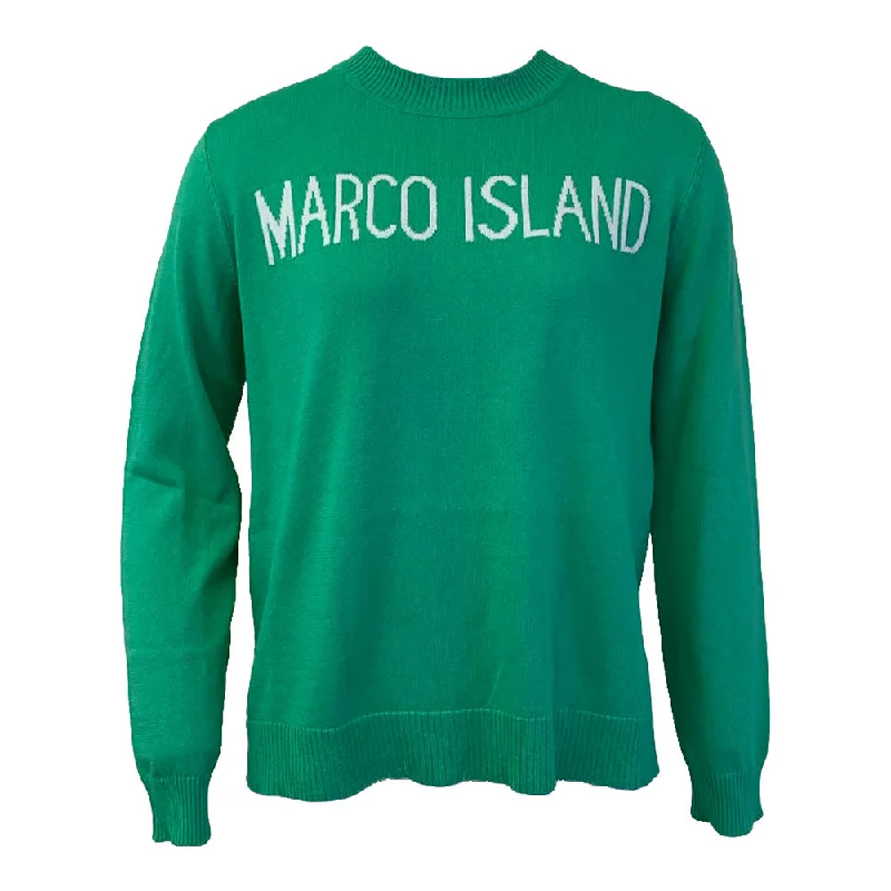 Marco Island Cotton Cashmere Crew Neck Sweater - Rolling GreenSummer Knit Tops