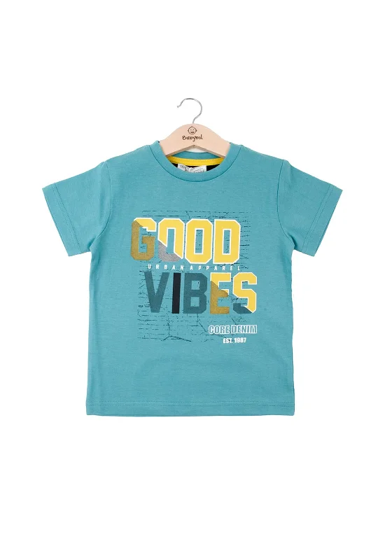 Formal Short Sleeve TopsMiniBol Boy Good Vibes Short Sleeve Tee, Blue