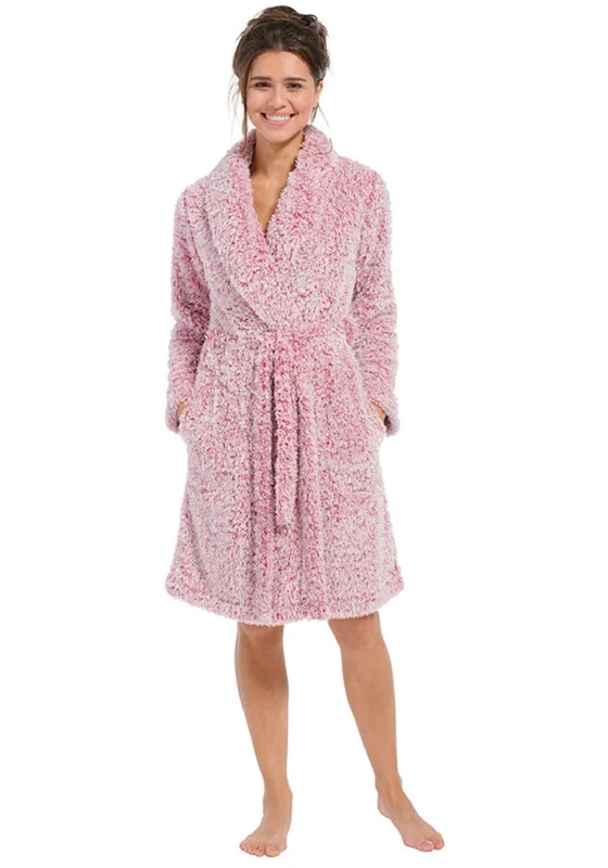 Rebelle Fluffy Wrap Over Dressing Gown, Dark PinkGypsy Dress