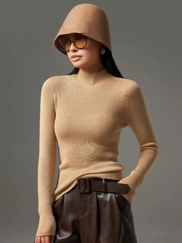 Mock Neck High Stretch SweaterHigh-Fashion Knit Tops