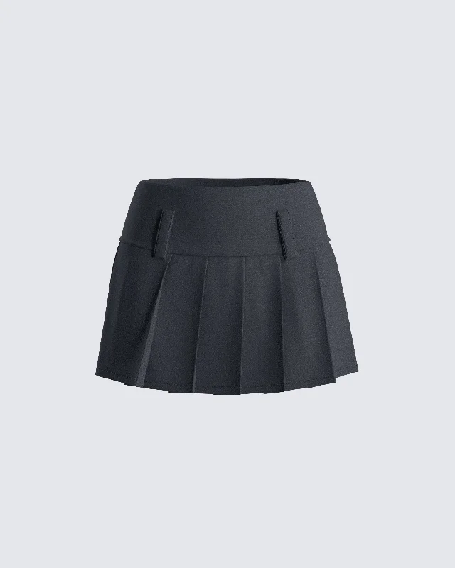 Deb Black Suiting Pleat Mini SkirtCheerleader Skirt