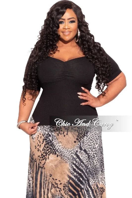 Final Sale Plus Size Short Sleeve Top in BlackWomen's home tops