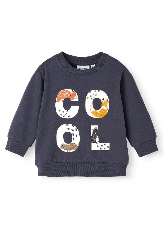 Name It Baby Boy Odan Long Sleeve Sweater, India InkAcrylic Knit Tops