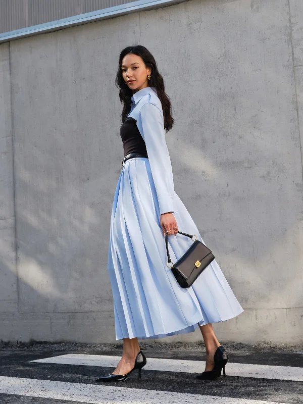 Minimalist Pleated Skirt Without BeltOver Skirt