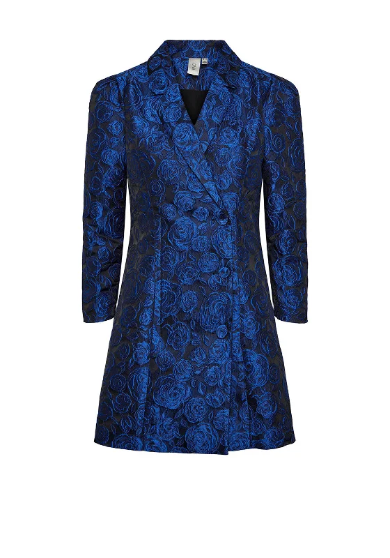 Y.A.S Surfy Floral Embossed Blazer Dress, BlackSlit Dress