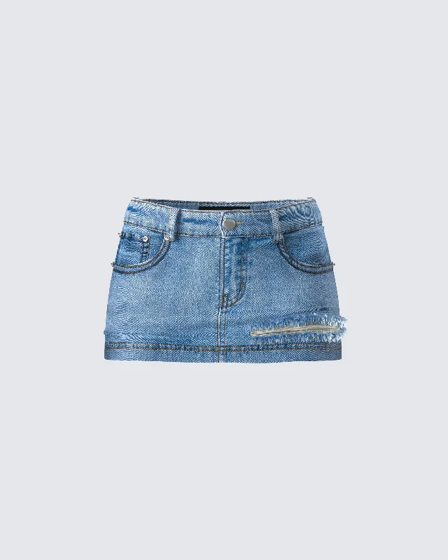 Loria Blue Denim Micro Mini SkirtMini Skirt