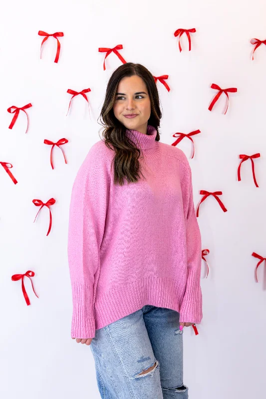 Sadie Turtleneck Sweater | Rose PinkFestival Knit Tops