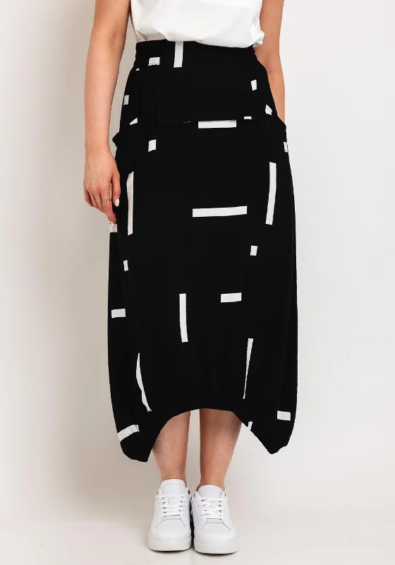 My Soul Contrast Print Midi Skirt, BlackTutu