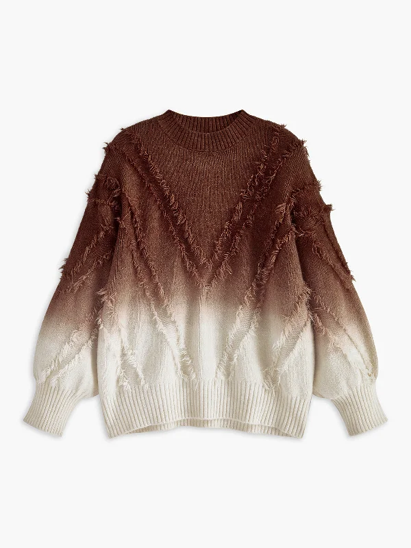 Ombre Tassel Piping SweaterBranded Knit Tops