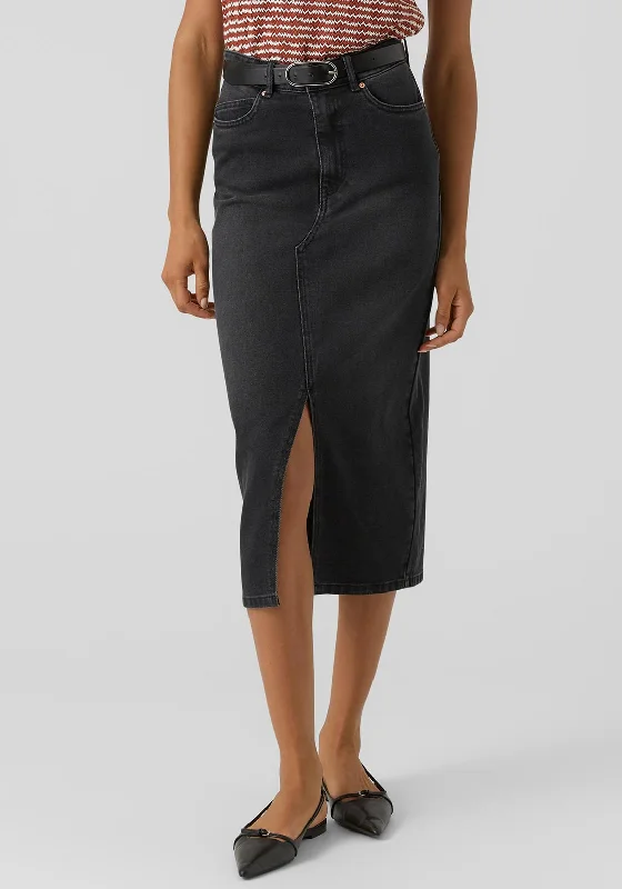 Vero Moda Veri Denim Pencil Knee Length Skirt, BlackMini Skirt