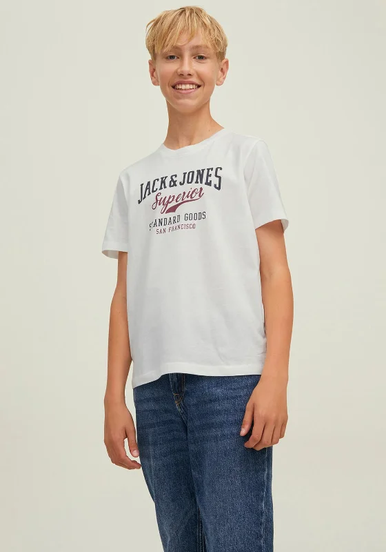 Sports Team Short Sleeve TopsJack & Jones Boys Short Sleeve Logo Blocking Tee, Cloud