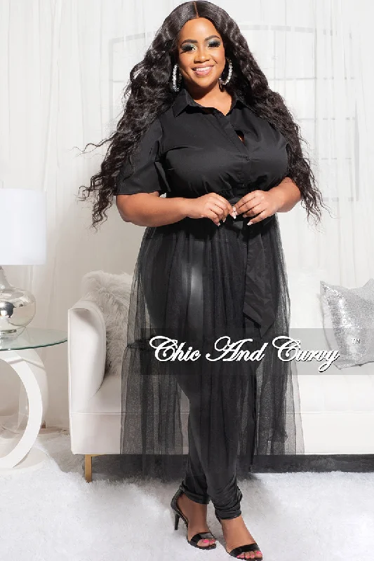 Final Sale Plus Size Top with Sheer Detail in BlackPlus size women's printed tops