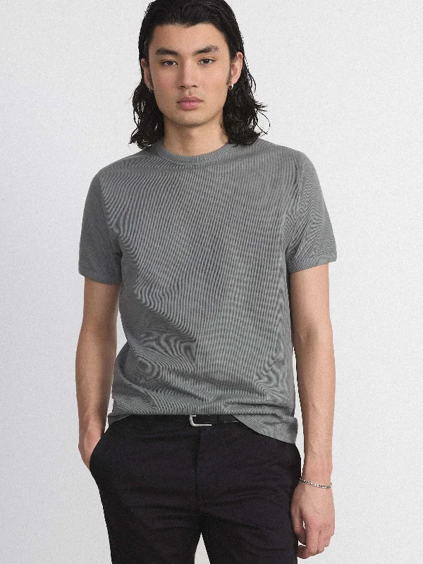 Plush Short Sleeve TopsThe Short Sleeve Ribbed T-Shirt in Slate