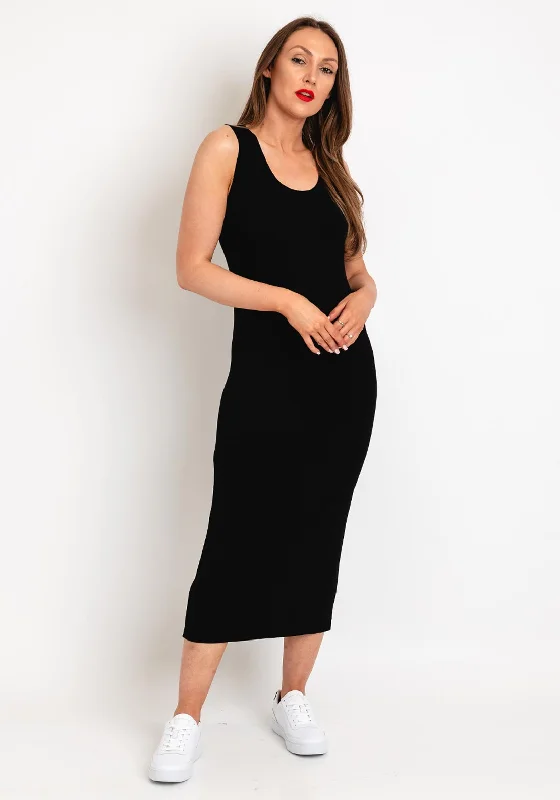 Natalia Collection One Size Basic Jersey Midi Dress, BlackLace Dress