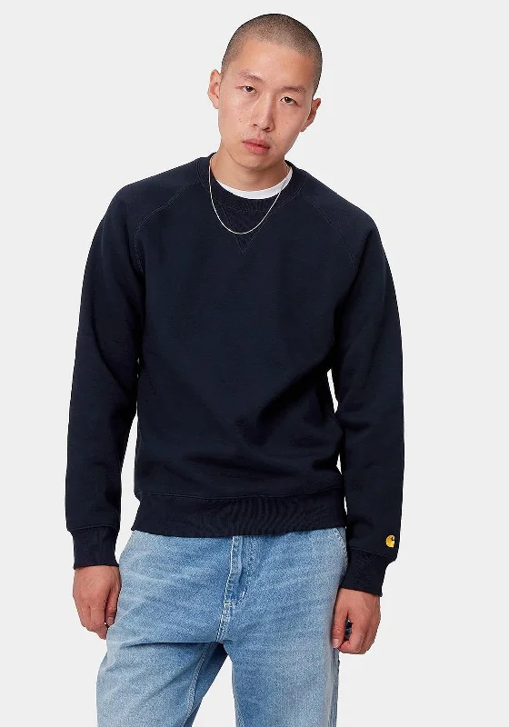 Carhartt WIP Chase Crew Neck Sweater, NavyPocketed Knit Tops