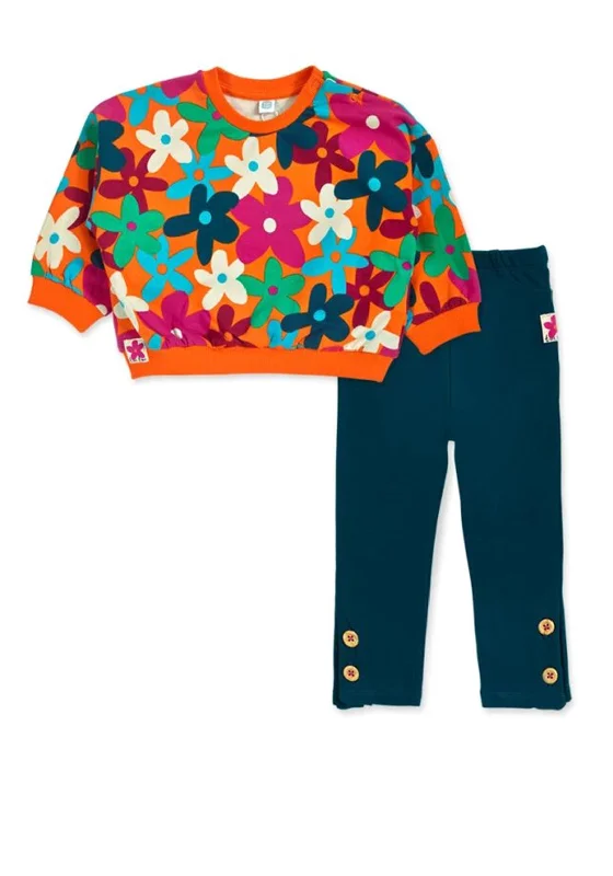 Tuc Tuc Girls Treking Time Floral Sweater and Legging Set, MultiHemp Knit Tops