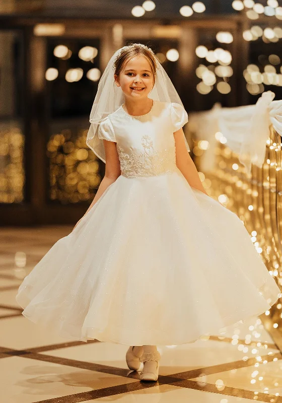 Isabella IS24676 Communion Dress, WhiteAsymmetrical Dress