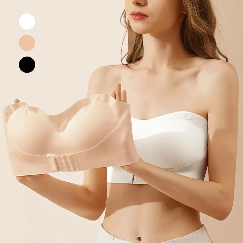 Invisible Strapless Bra For Women Wireless Push Up Non Slip Wedding Brassiere Big Breasts Underwear Sexy Lingerie S-Xl Plus SizePlus size women's chiffon tops