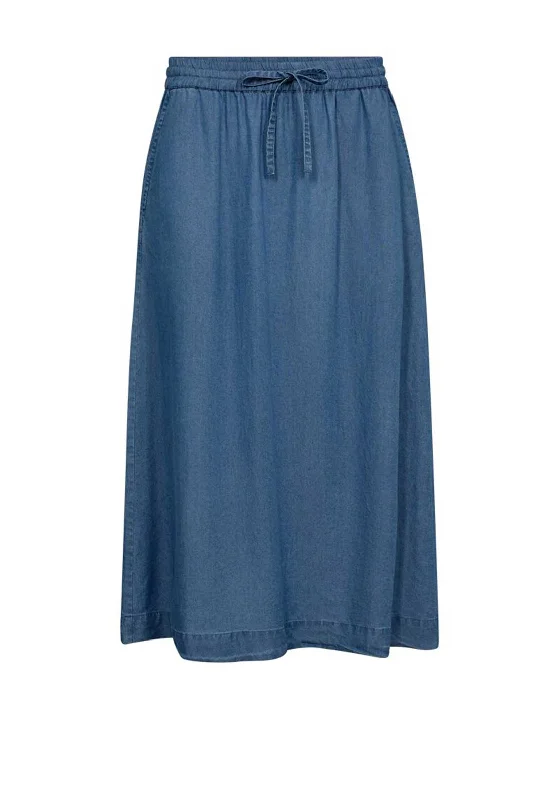 Freequent Carly Tie Skirt, Medium Blue DenimInsulated Skirt