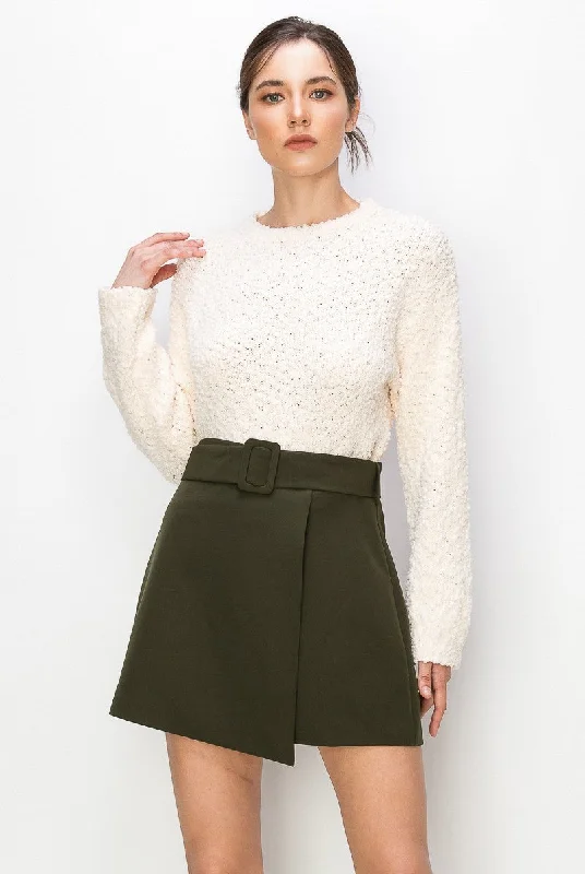 Popcorn Knit Cream SweaterLuxury Knit Tops