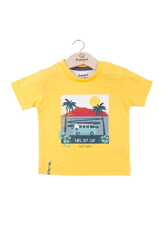 Travel Short Sleeve TopsMiniBol Boy Camper Short Sleeve Tee, Yellow