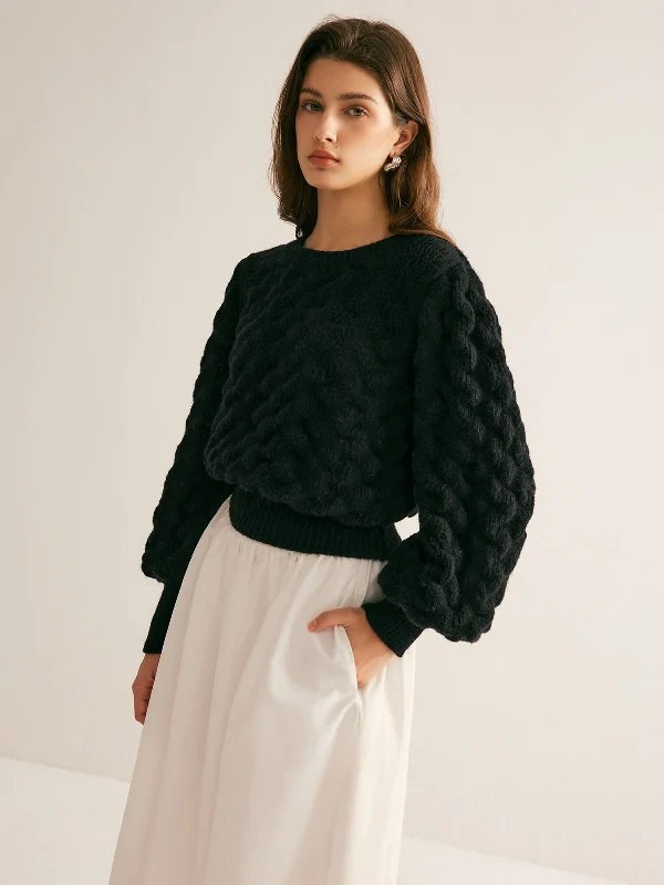 Crew Neck Cloud SweaterPlush Knit Tops