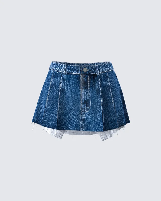 Robyn Pleated Denim Mini SkirtSequin Skirt