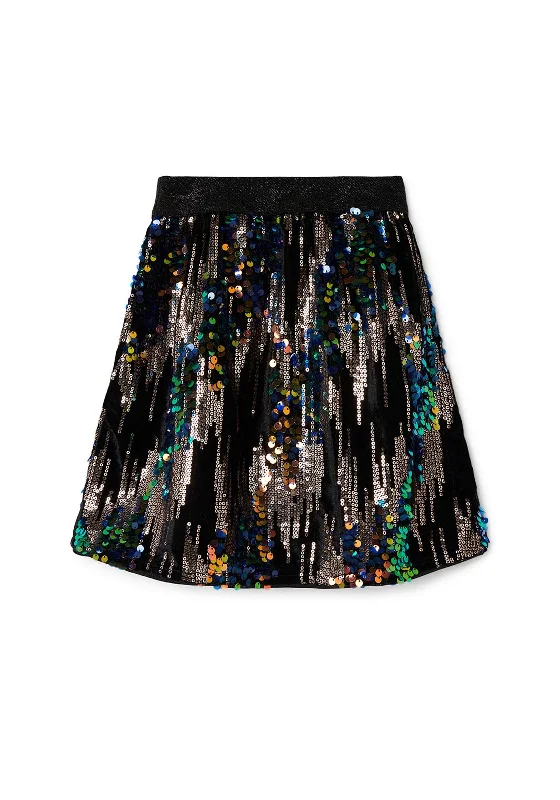 Name It Kid Girl Romilla Sequins Glitter Skirt, BlackLow-waisted Skirt