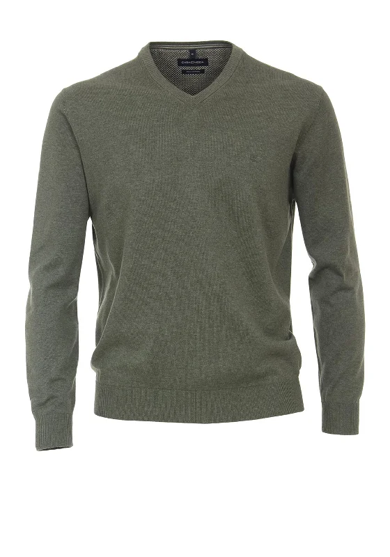 Casa Moda V Neck Sweater, Castor GreyYoga Knit Tops