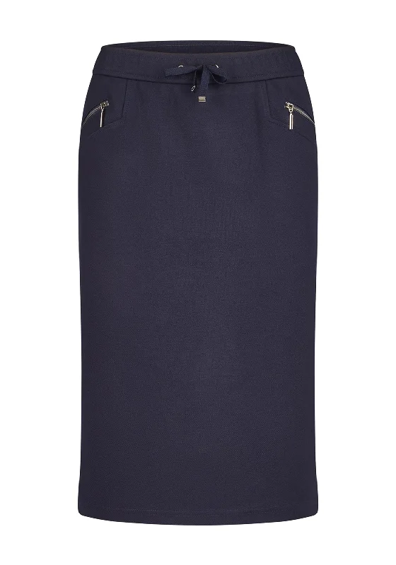 Rabe Jersey Zip Pencil Skirt, NavyOver Skirt