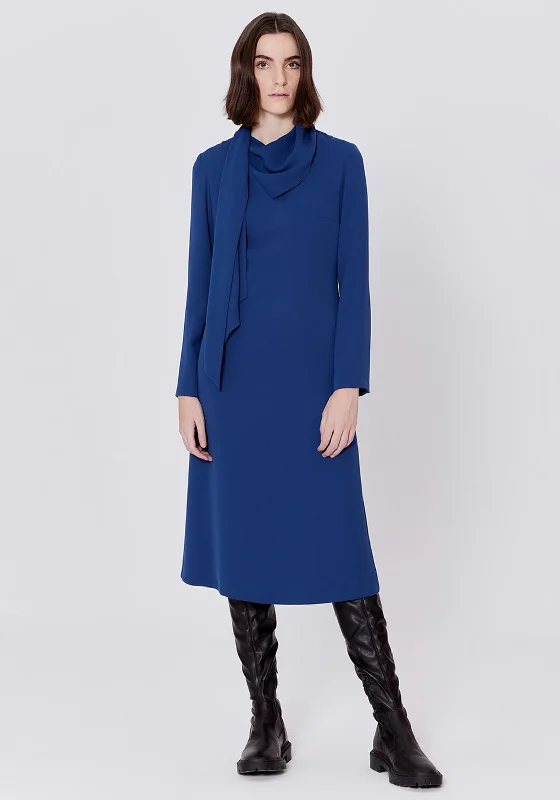 Birelin Cape Detail Midi Dress, Ocean BlueFormal Dress