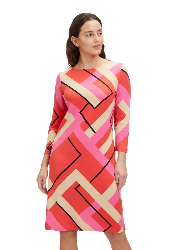 Betty Barclay Vibrant Abstract Print Knee Length Dress, RedMini Dress