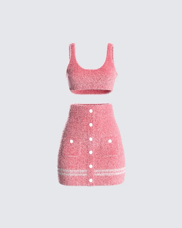 Joss Pink Sweater SetHip-Hop Knit Tops